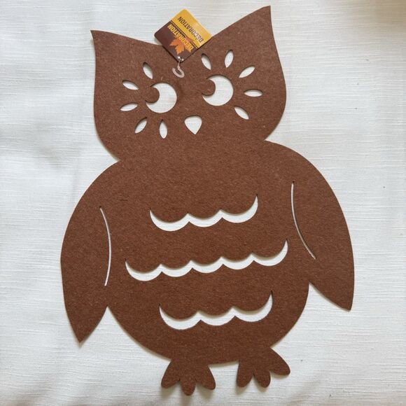 Set Of 10 Brown Felt Large Owl Placemats Fall Decor Crafting Decoration All New - Picture 1 of 5
